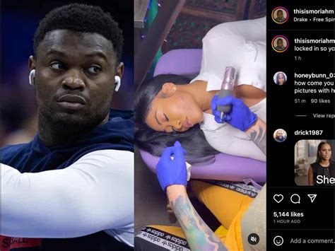 moriah mills.tattoo|Moriah Mills 'gets Zion Williamson's name tattooed on her face'.